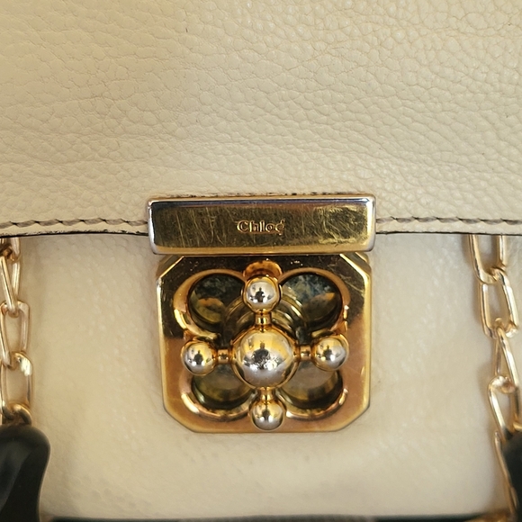 Chloe Elsie Continental Turn Lock Cream Goat Skin Leather Zip Long Wallet - Picture 2 of 14